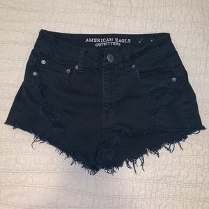 Black jean shorts
